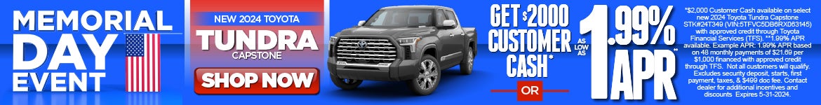 New 2024 Toyota Tundra Capstone 1.99% APR