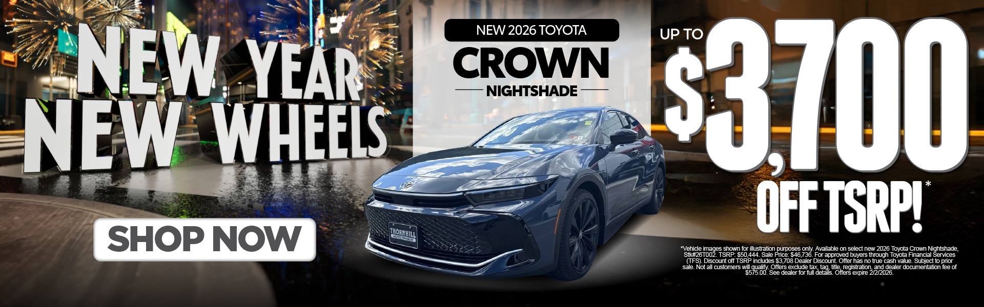 New 2026 Toyota Crown Nightshade Up To $3,700 Off TSRP!*