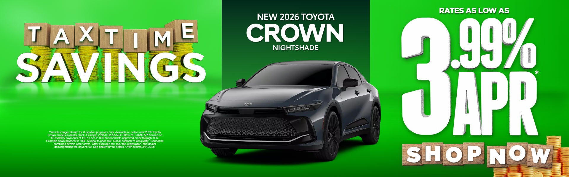New 2026 Toyota Crown Nightshade	Rates As Low As 3.99%*
