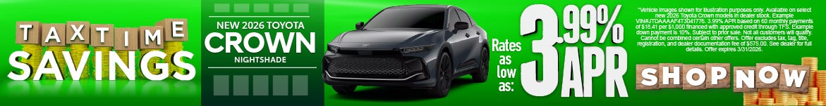 New 2026 Toyota Crown Nightshade	Rates As Low As 3.99%*