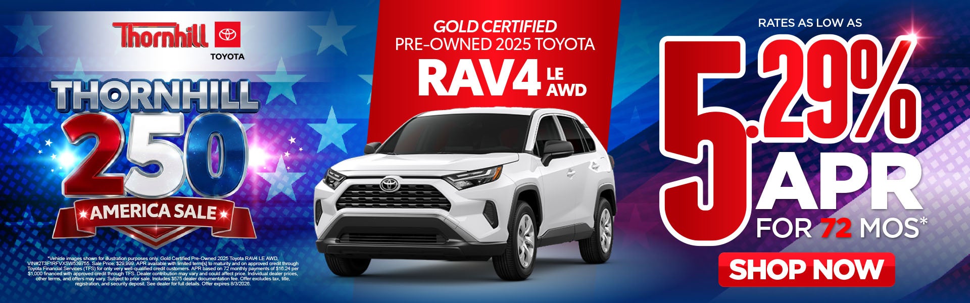 Gold Certified Pre-Owned 2025 Toyota RAV4 LE AWD	Rates As Lo