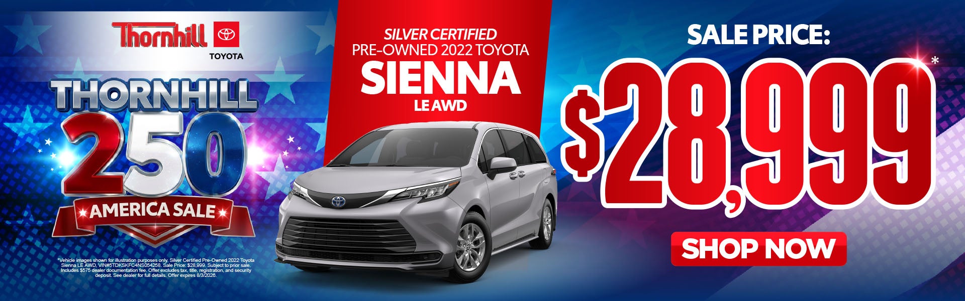 Silver Certified Pre-Owned 2022 Toyota Sienna LE AWD	SALE PR