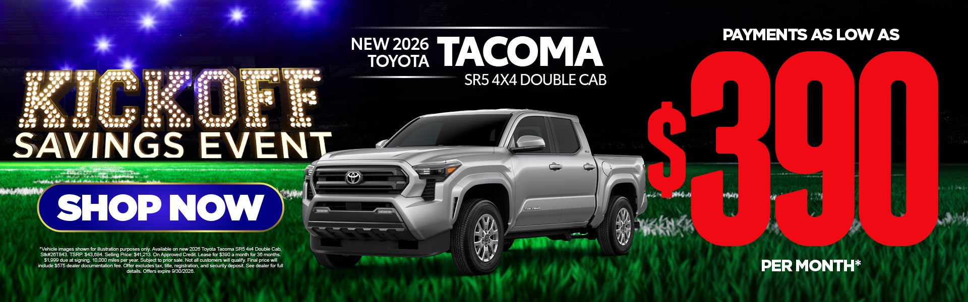 New 2026 Toyota Tacoma SR5 4x4 Double Cab	Payments As Low As