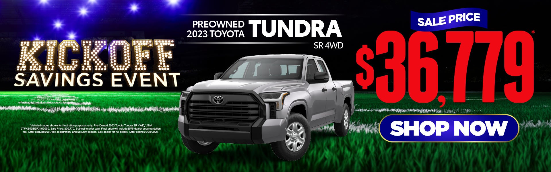 Pre-Owned 2023 Toyota Tundra SR 4WD	SALE PRICE: $36,779*